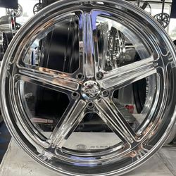 Intro Hauler Polshed Staggered 22x9 - 24x11 Wheels For Obs or C-10 Chevy 🔥🔥🔥🔥