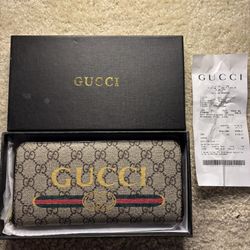 Gucci Ophidia GG Supreme Canvas Zip Around Wallet