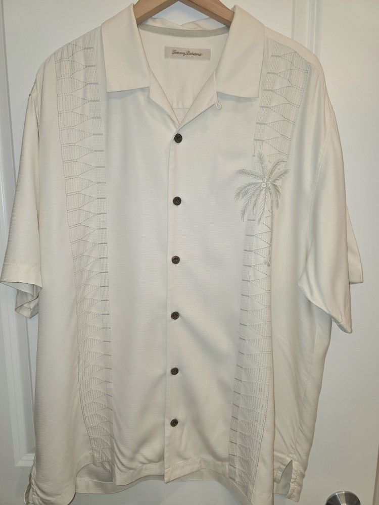 Tommy Bahama Silk Camp Shirt – Island Oasis Cream XL/TG! ☀️