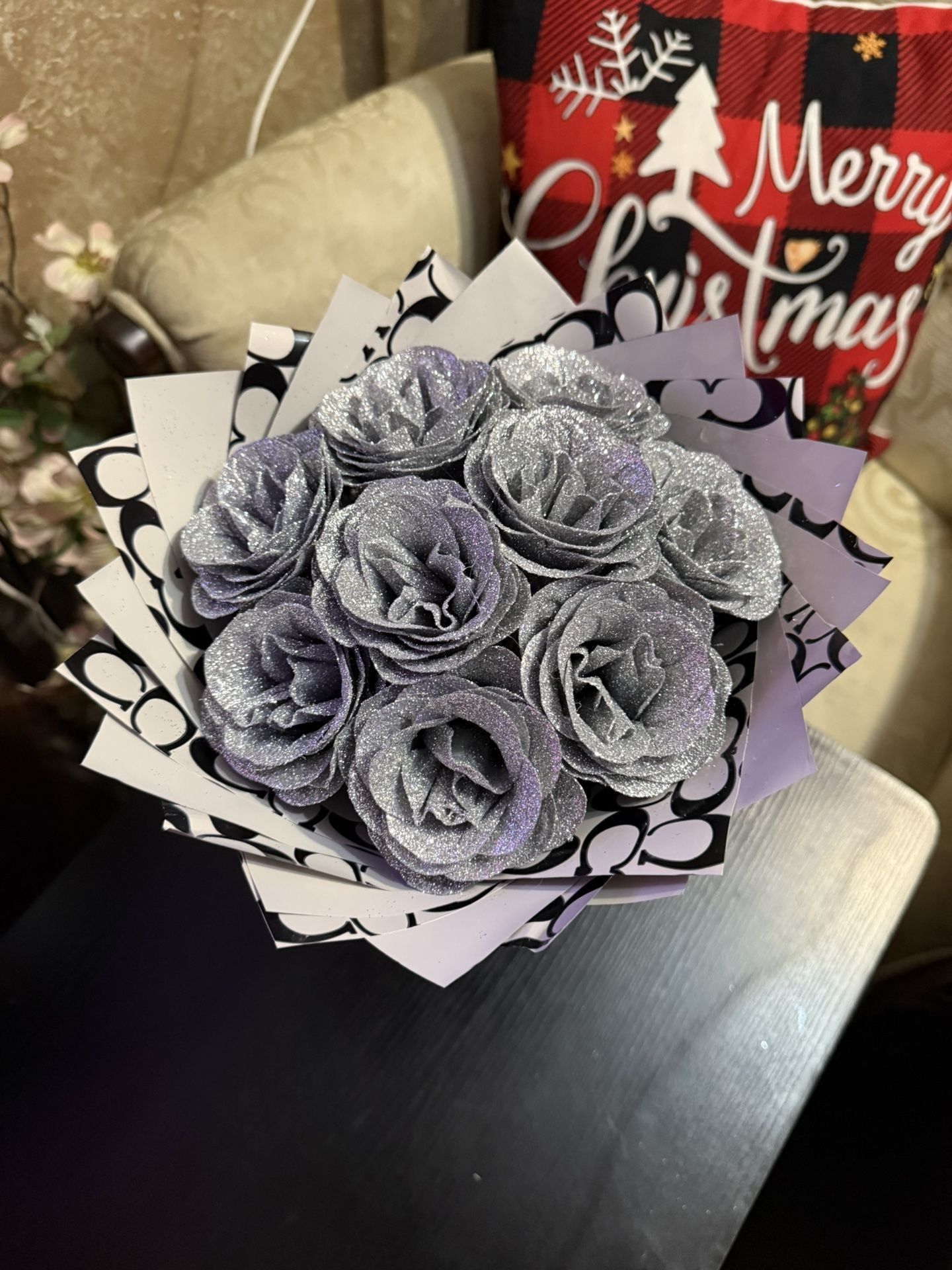 silver flower bouquet 
