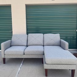 Midcentury Modern Sectional Couch With Wooden Legs And Reversible Chaise *Delivery Available*