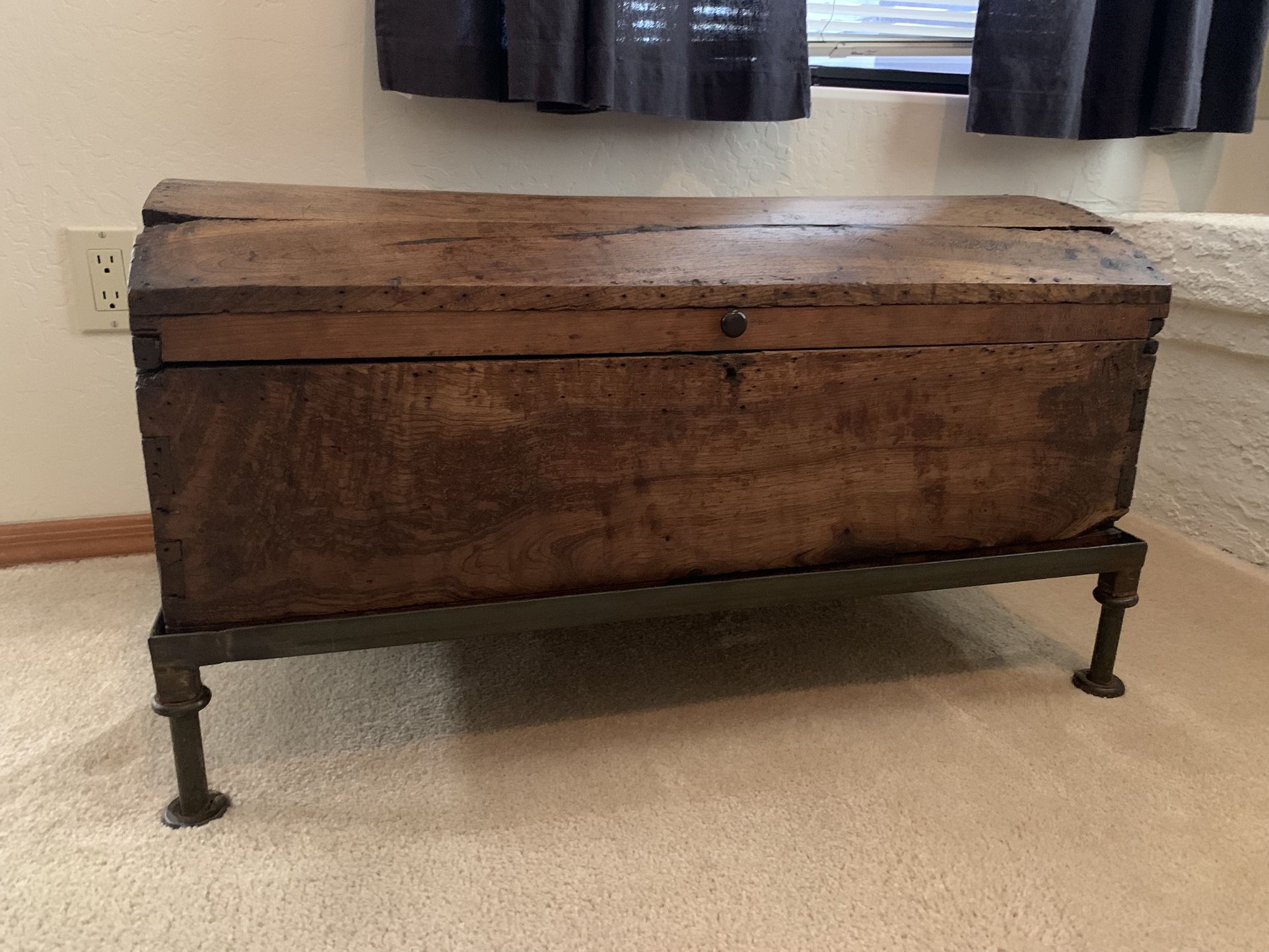 Old Wooden Chest w/ Custom Stand