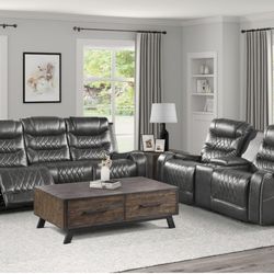 Beautiful 2piece Gray sectional recliner