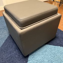 Modern Storage Ottoman/Table, Gray