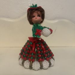Vintage Handmade Beaded Doll Figurine 