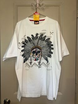Avirex Indian Skull Beaded T-Shirt size L