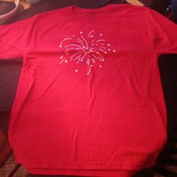 Fireworks 🎇🎆 Men's Red Embellished T-shirt 