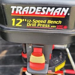 Tradesman 12"  12 Speed Bench Drill Press With Laser Guide