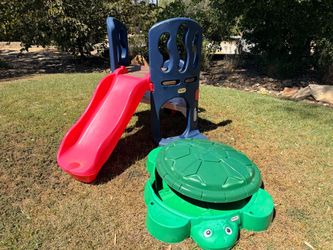 Toddler slide and sandbox