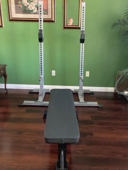squat rack & bench $120