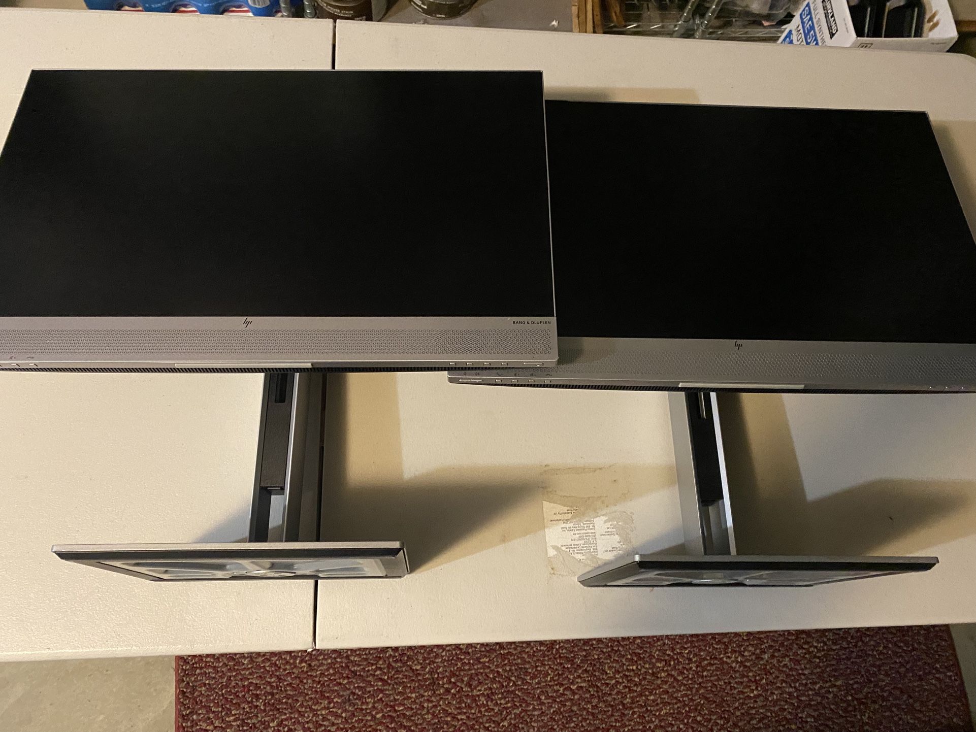 Set Of 2 HP e243m Business Computer Monitors With Webcam