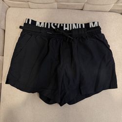 MOSCHINO Men’s Band Logo Swim Shorts Black Size Small
