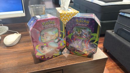 Pokemon Mega Moonlit Tin COMPLETE SET Mega Gengar ex + Mega Clefable ex Sealed