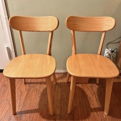 2 New Solid Wood Dining Chairs