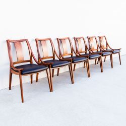 Rare 1960s Glenn of California Low Arm Walnut Dining Chairs
