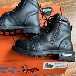 Milwaukee Leather MBM9000W Men's Lace-Up 'WIDE-Width' Motorcycle Leather Boots