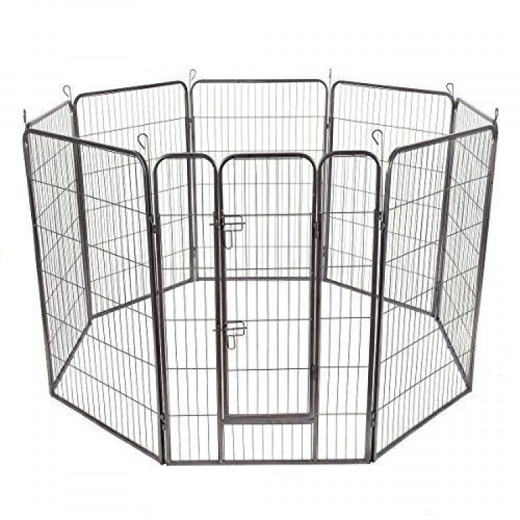 24"/32"/40" 8 Panel Metal Pet Puppy Dog Kennel Fence Playpen