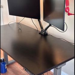 Two Dell Ultra Sharp LED-Lit Monitors (2K) with Arm