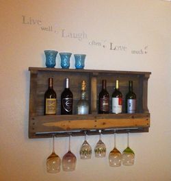 Bottle and glasses shelf