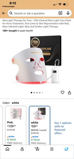 Red Light Therapy for Face - FDA-Cleared Blue Light Face Mask