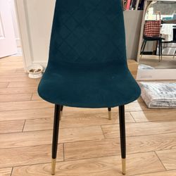Velvet Green Chair With Gold Legs
