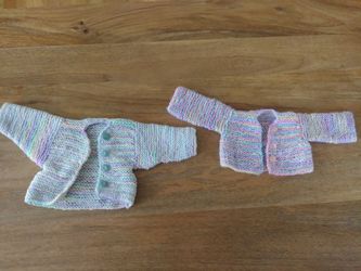 Crocheted cardigans for 18" dolls
