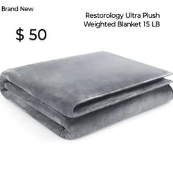 Brand New Restorology Ultra Plush Weighted Blanket 15 LB 
