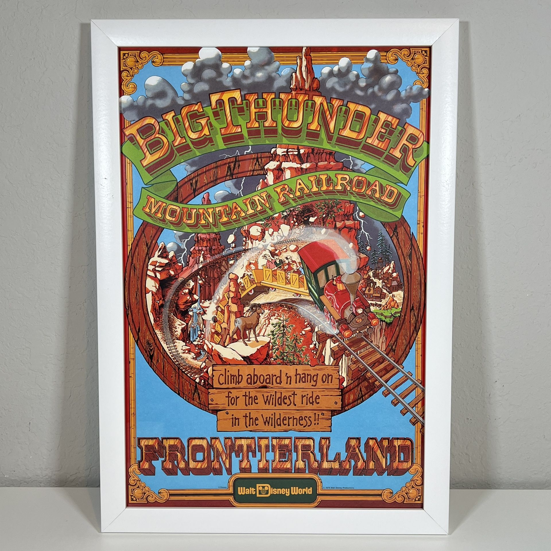 Disney Big Thunder Mountain Railroad Frontierland Poster WDW Framed 19.5x13.5