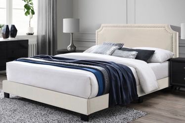Brand new Belle Isle Furniture Full Size Transitional Linen Platform Bed (Beige)