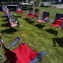 Stars And Stripes Folding Arm Chairs