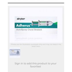 Adherus AutoSpray ET Dural Sealant $400