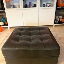 Faux Leather Ottoman