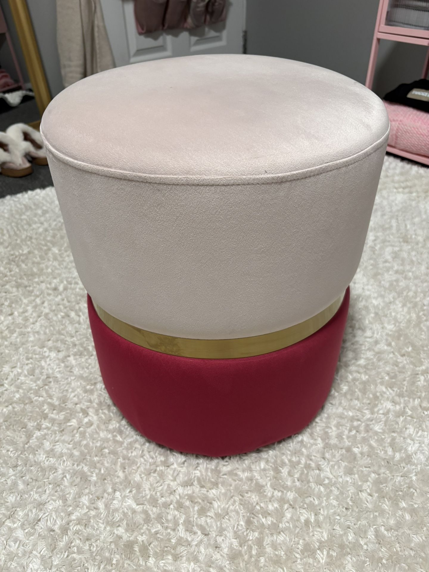Pink Stool/Ottoman