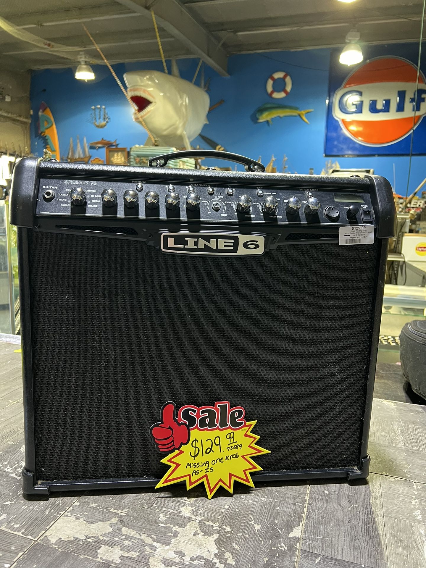 AS IS SALE Line 6 Spider IV 75 watt guitar amp missing knob pick up only