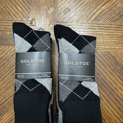 NWT Gold toe men’s flat knit crew socks 8 pairs