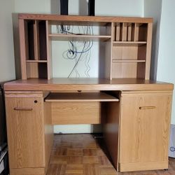 Convertible L-Shape Computer Desk with Hutch