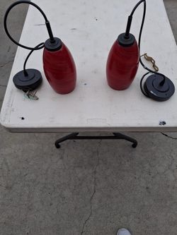 Pair Of Red Hanging Lights