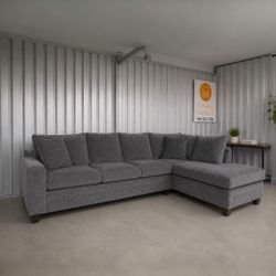 Like New Open Box Sectional Sofa w/ Chaise – 110in Gray Couch