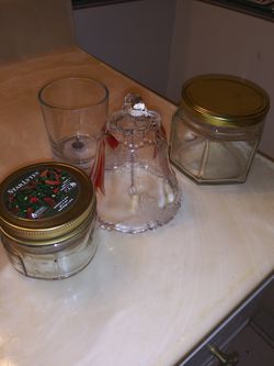 Household candle holders glass jars