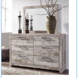 Dresser With Mirror And Night Stand 