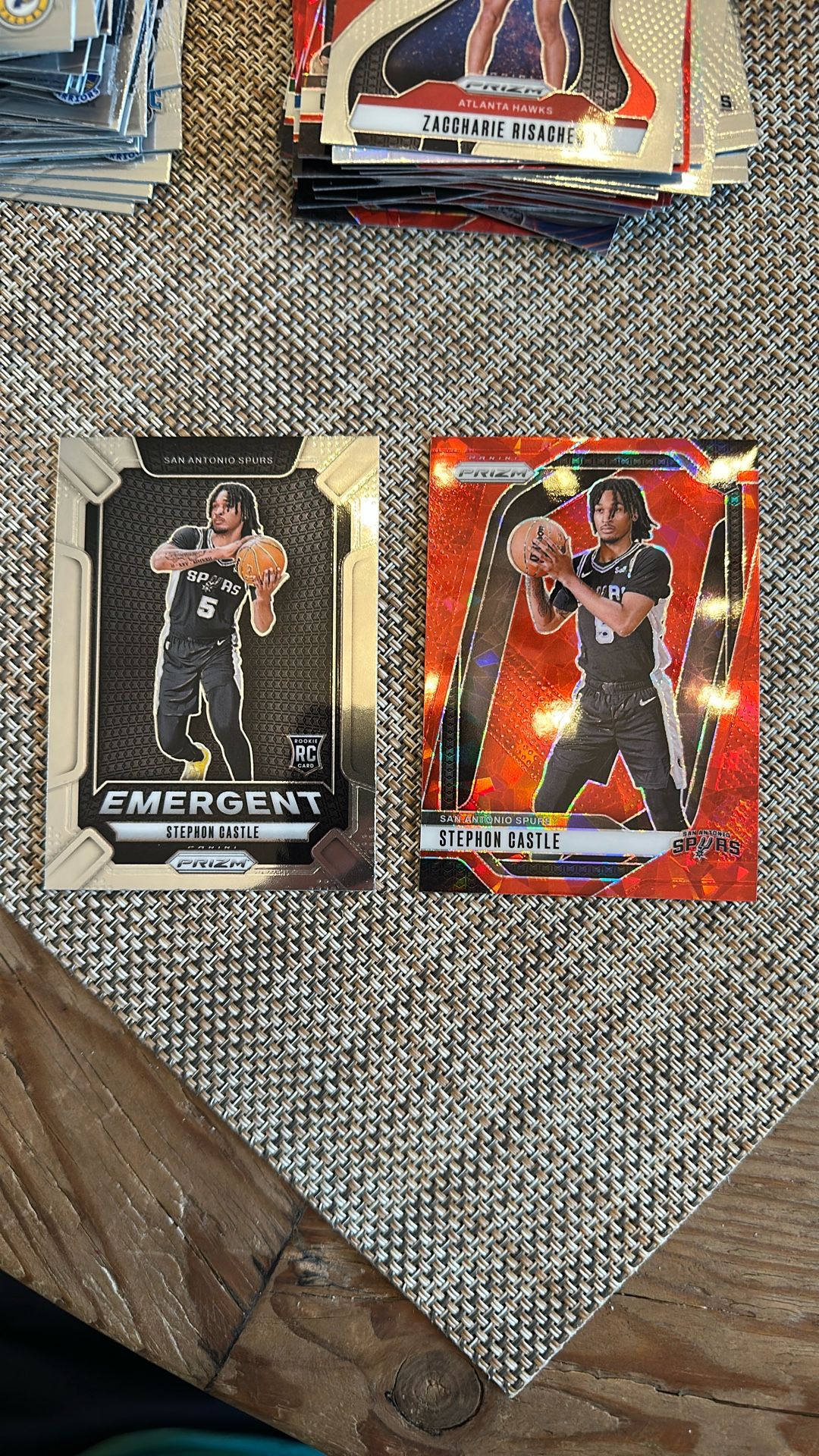 Stephon Castle Red Ice Prizm And Emergent Rookie Cards ROY