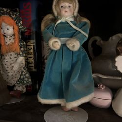 “Moments to Remember” Vintage Porcelain Doll by Russ – Winter Blue Dress