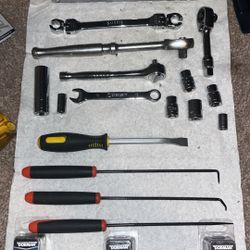 Random Tools, Sockets, Bolts, Engine Treatment