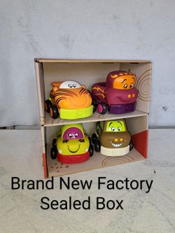 Brand New Factory Sealed B. Toys Wheee-ls Four Pullback Chunky Vehicles Set