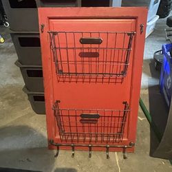 18x28 Wall Shelf With Baskets And Hooks