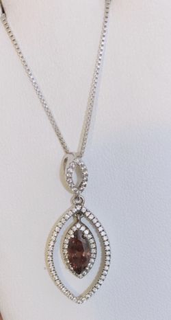 Smokey topaz Pendant with silver chain