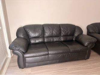 2 real leather couches