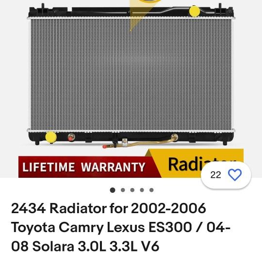 Car Radiator for Toyota Camry, Toyota Solara, Lexus Es 