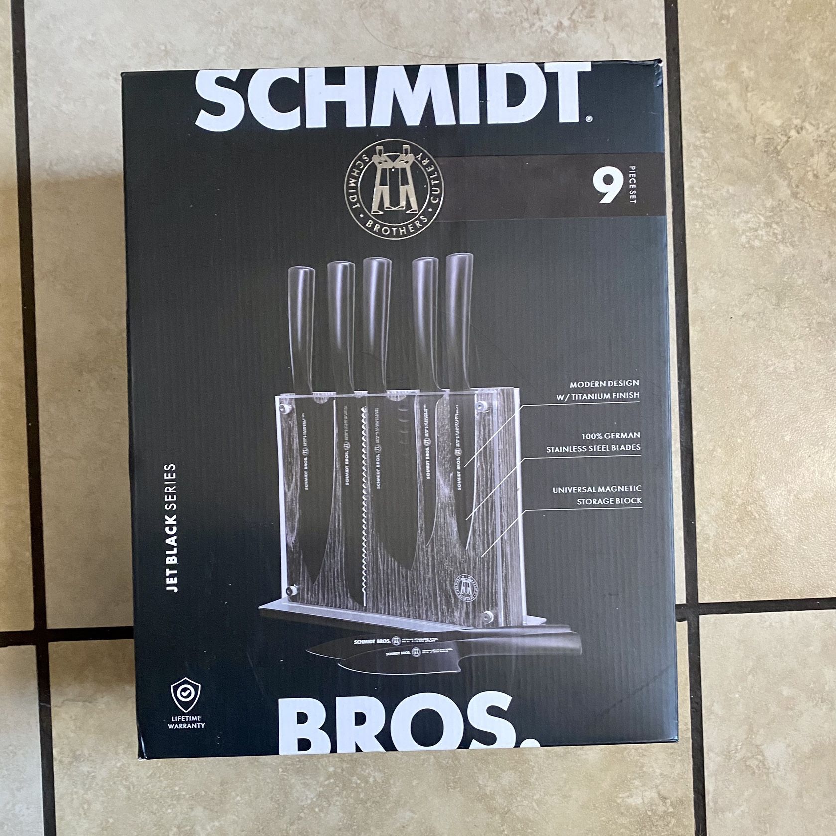 Schmidt Brothers Jet Black 7-Piece Knife Block Set