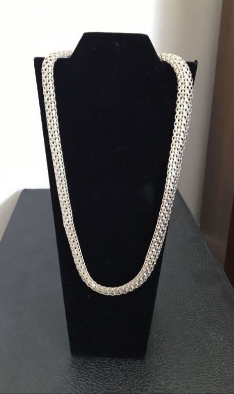 925 Sterling Silver Mesh Weave Necklace 